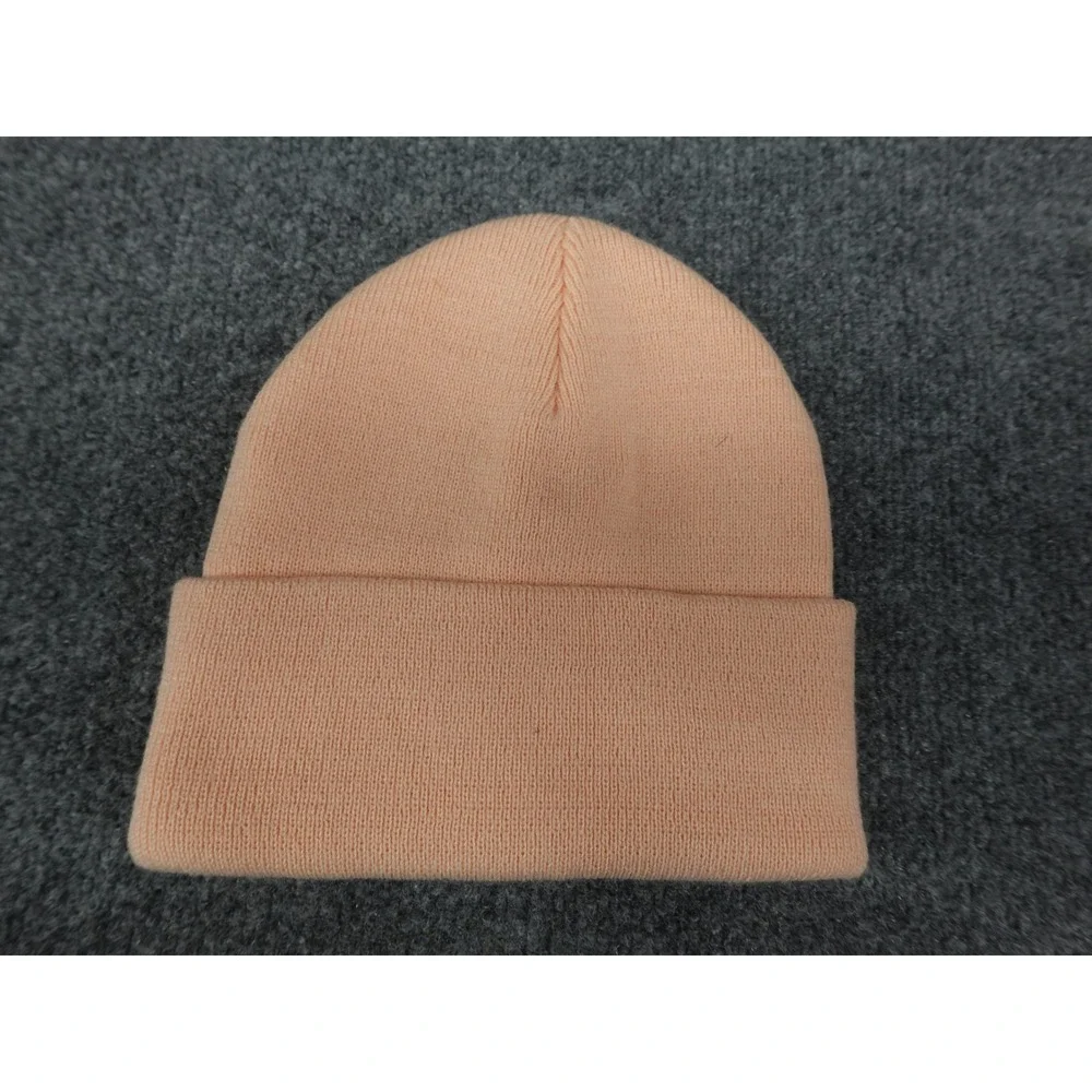 Columbia Beanie Hat Unisex One Size Peach Excellent Cuffed Knit Logo‎ CU0185